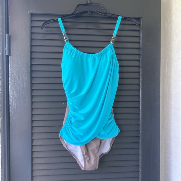 Venus Slimming Draped One Piece Swimsuit - Picture 6 of 13
